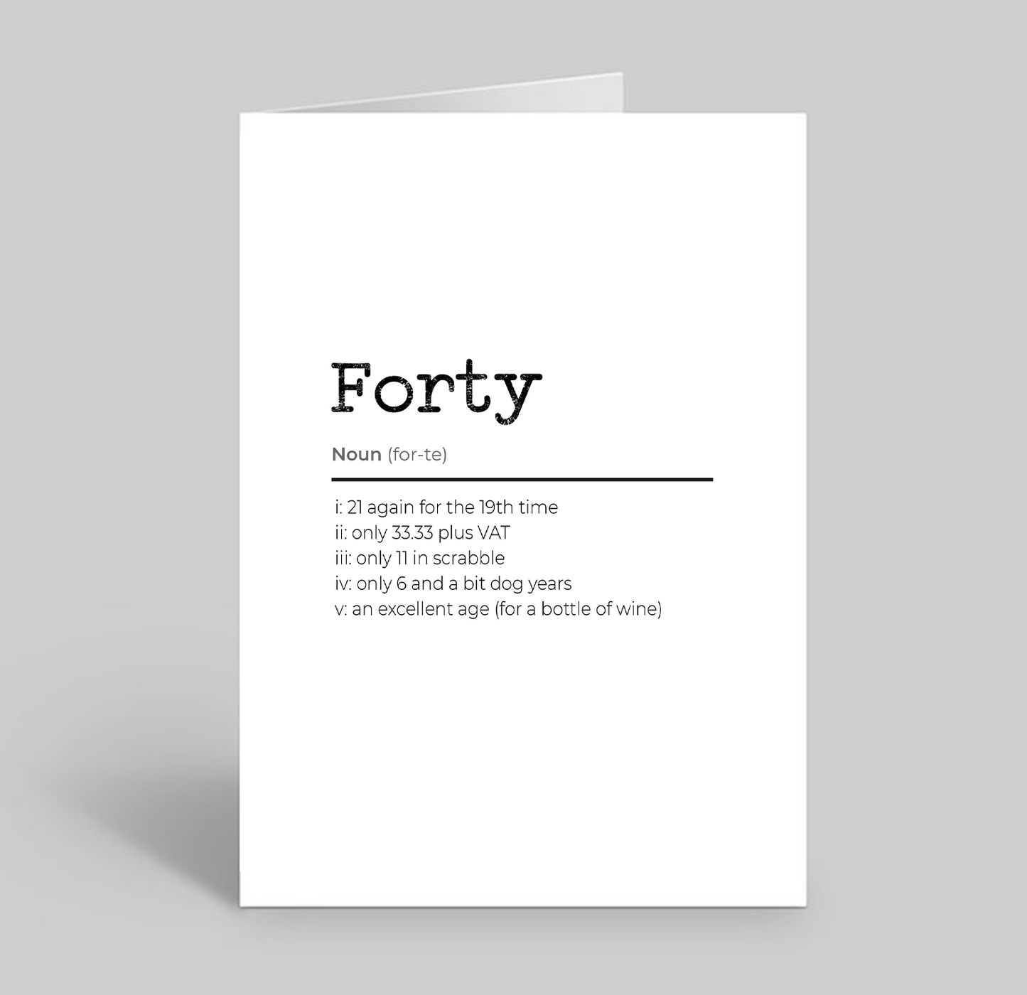 Forty Birthday Card