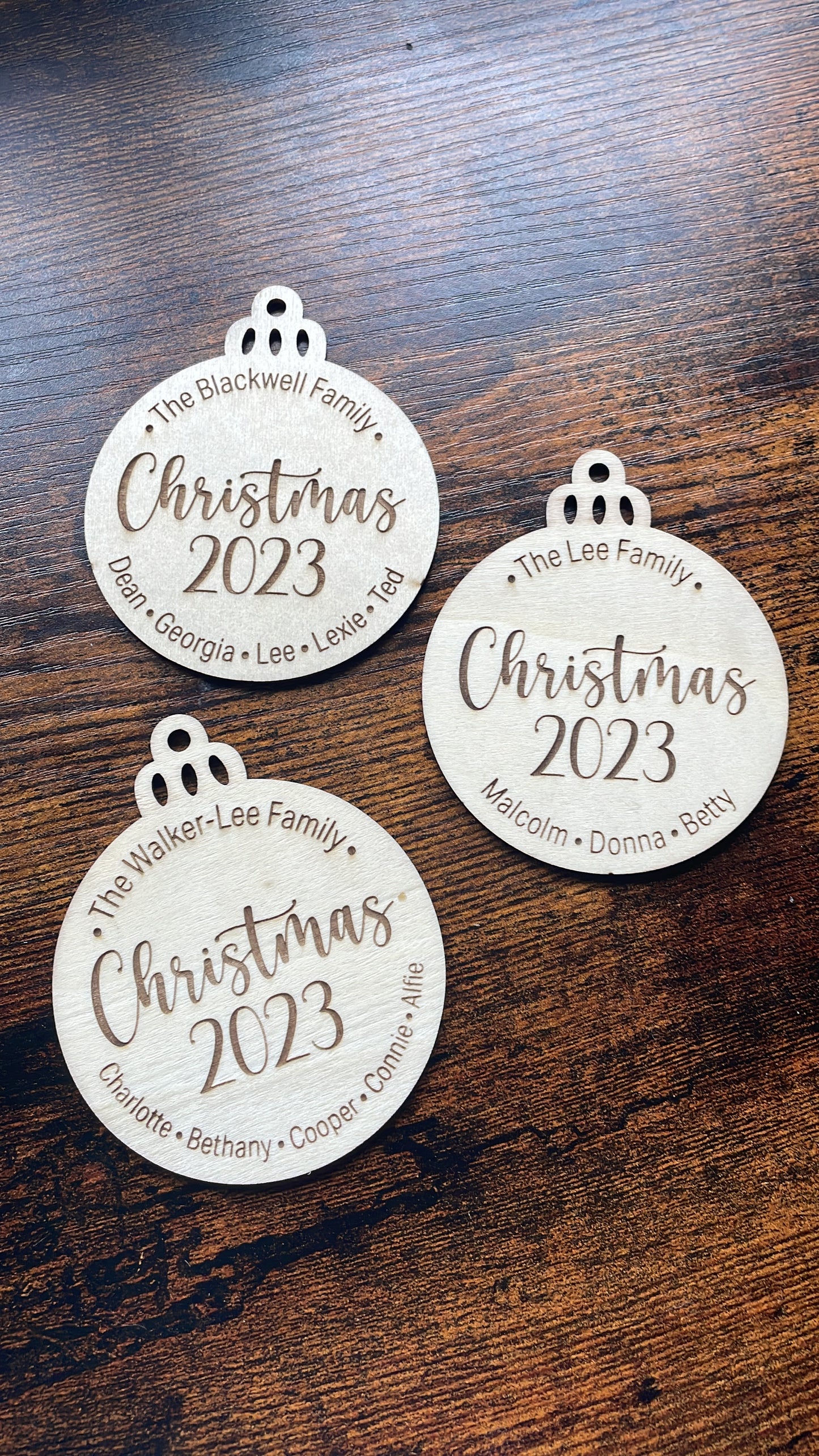 Personalised Family Christmas Bauble Decoration
