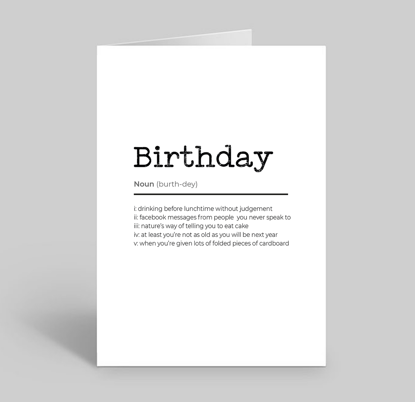 Birthday Definition Greetings Card