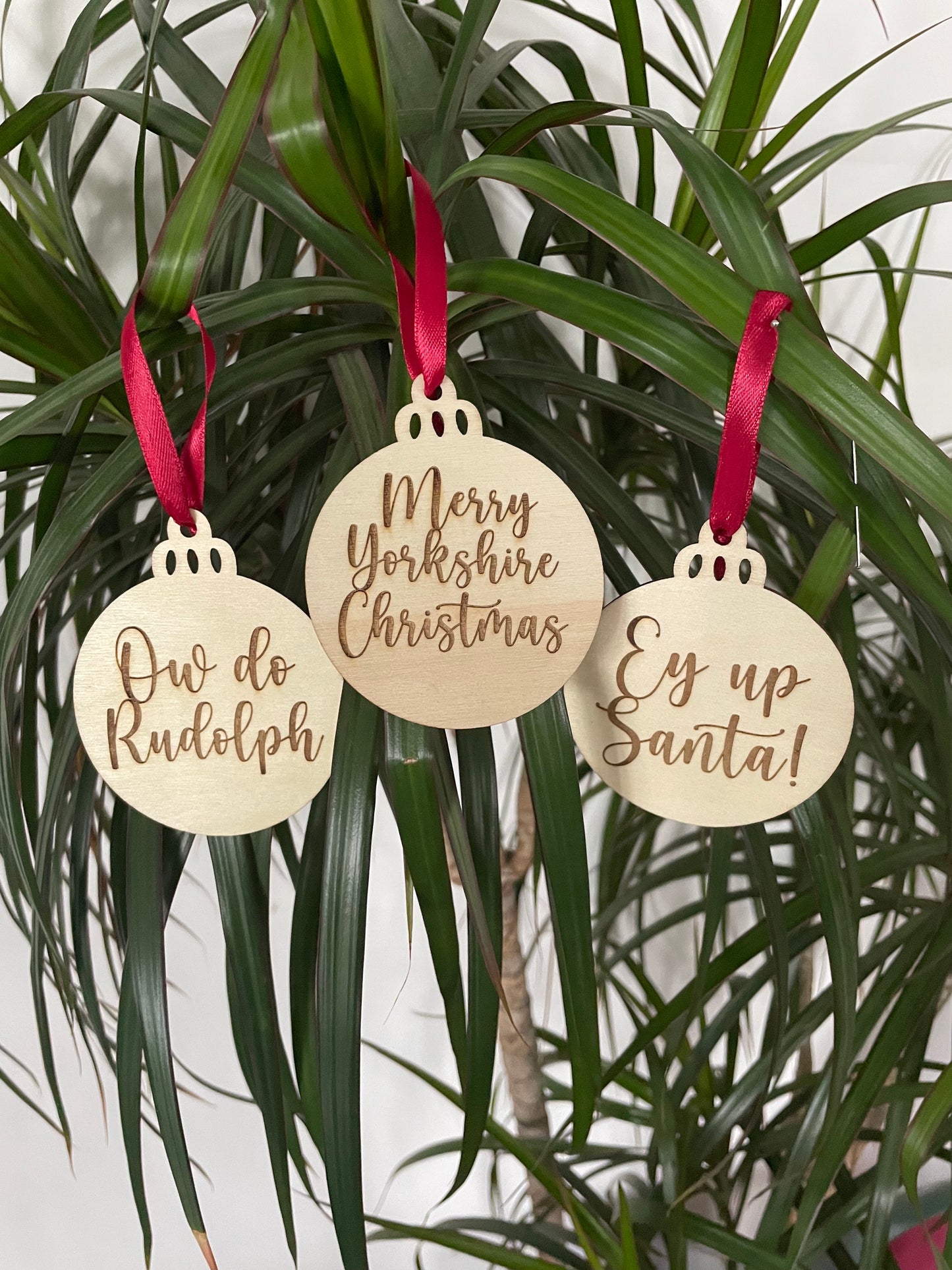 Three Yorkshire Christmas Bauble Decoration