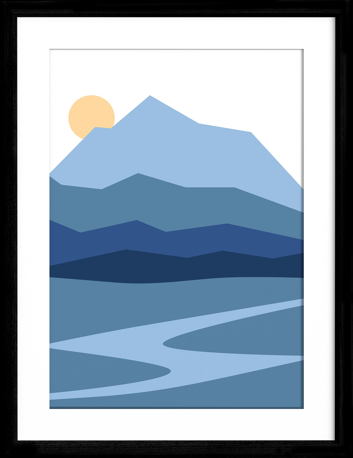 Abstract mountain art print