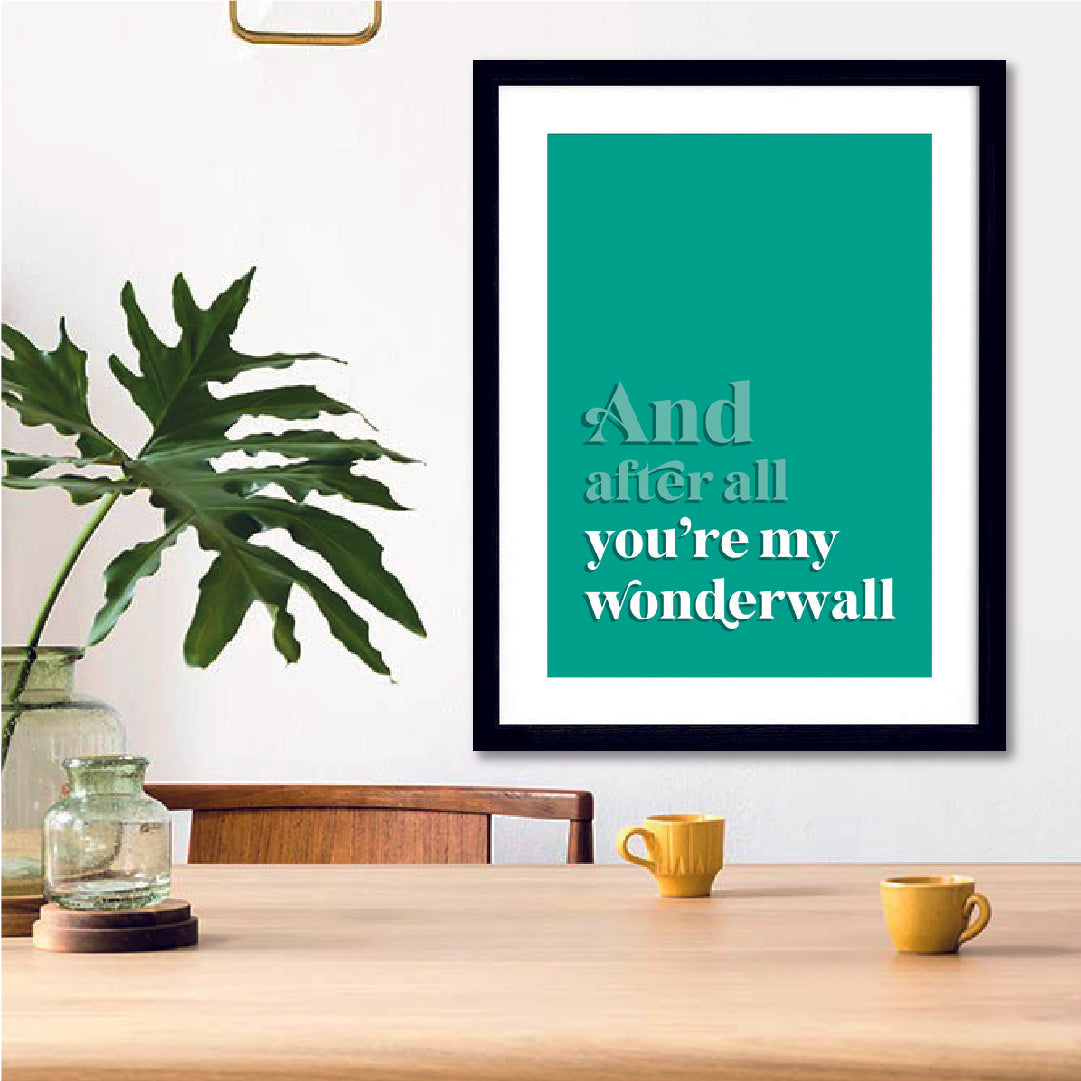 Wonderwall Song Lyric Print