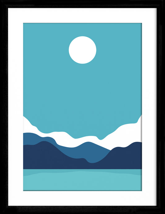 Abstract mountain art print