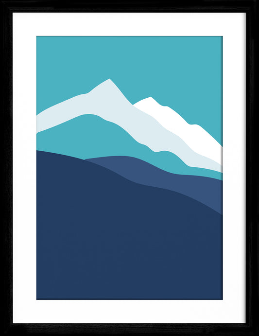 Abstract mountain art print