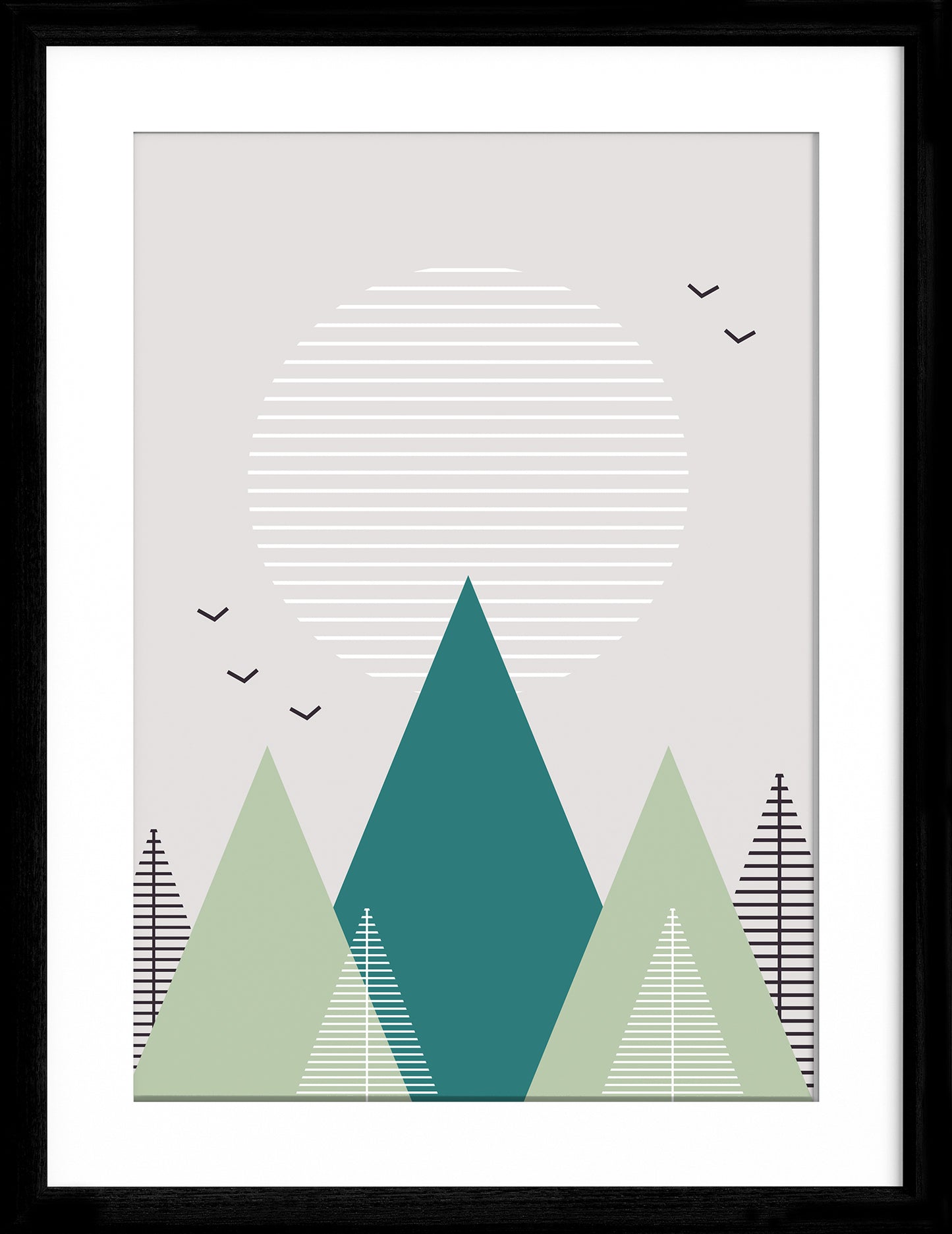 Abstract mountain art print