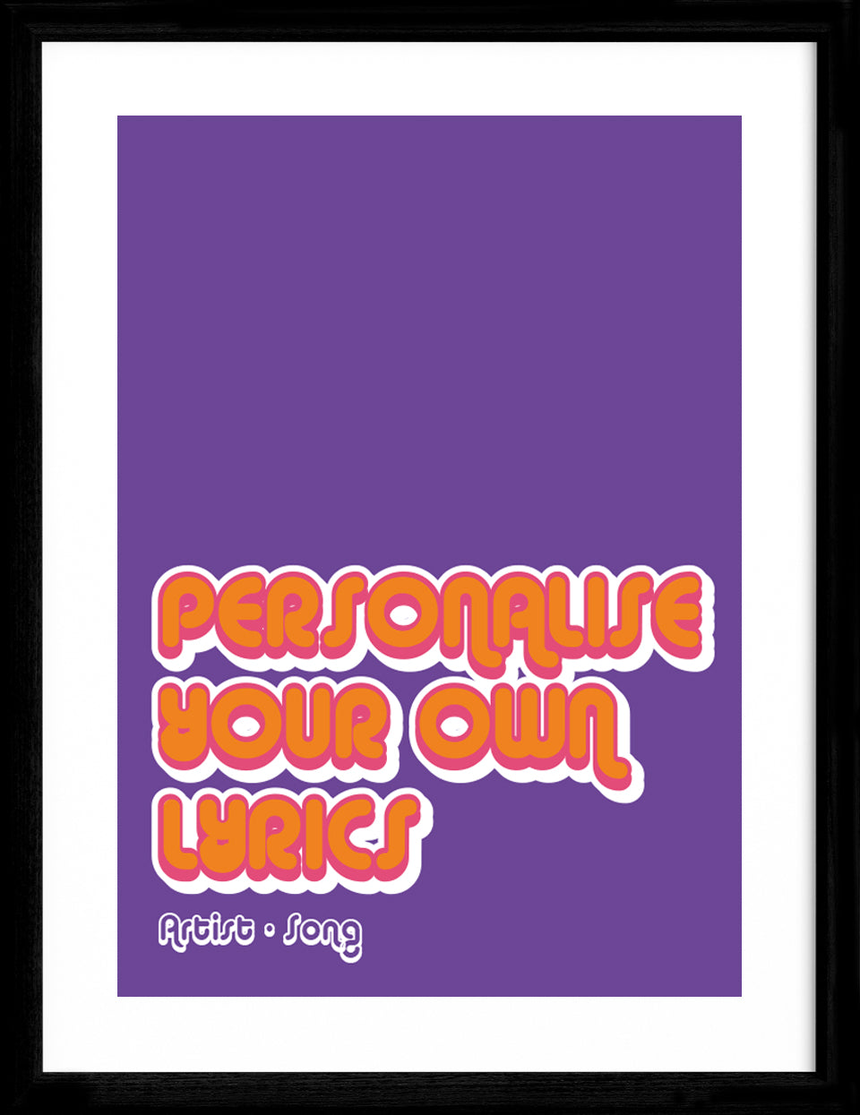 Personalised Lyric Print