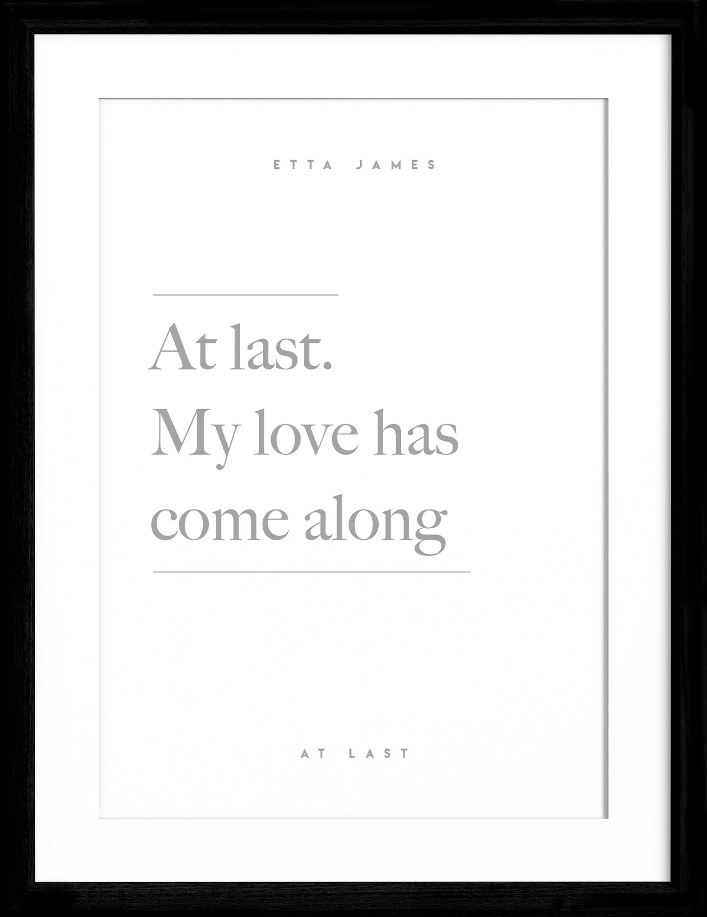 At Last Song Lyric Print