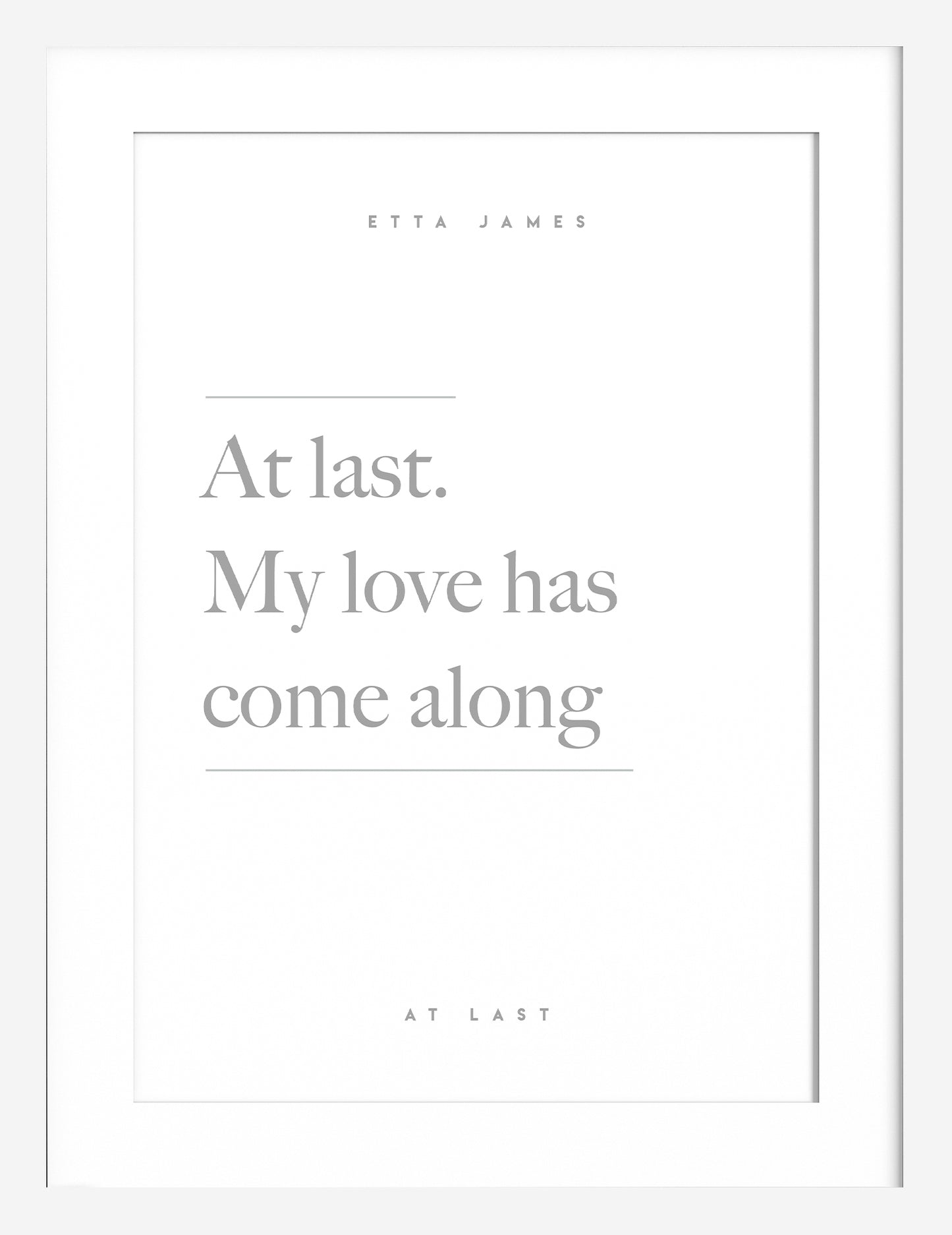 At Last Song Lyric Print