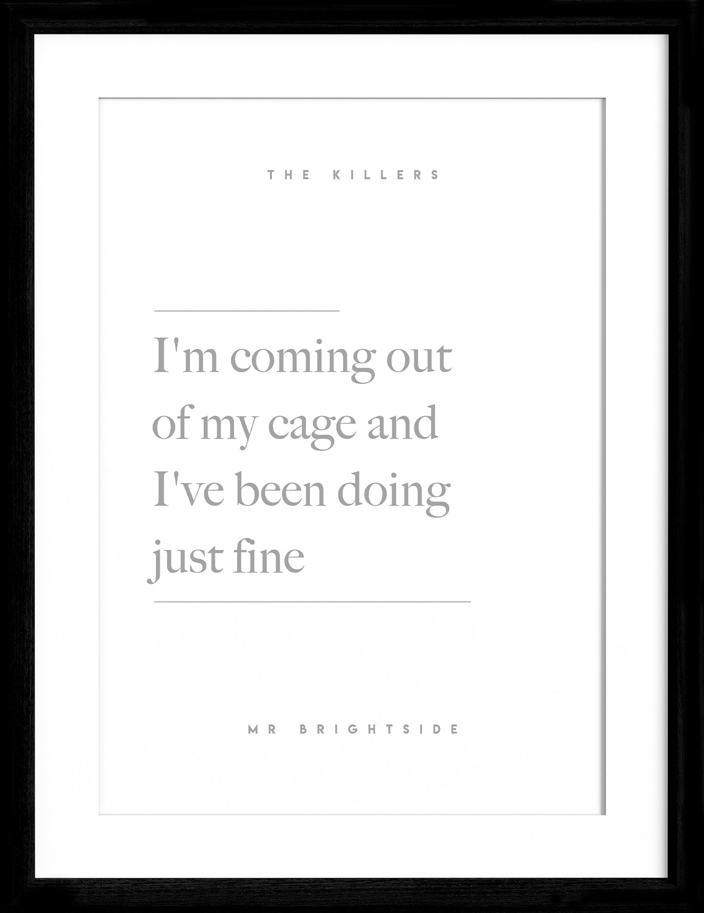 Mr Brightside Lyric Print