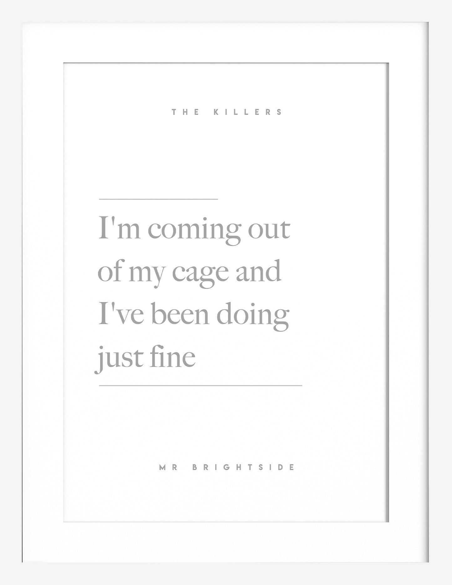 Mr Brightside Lyric Print