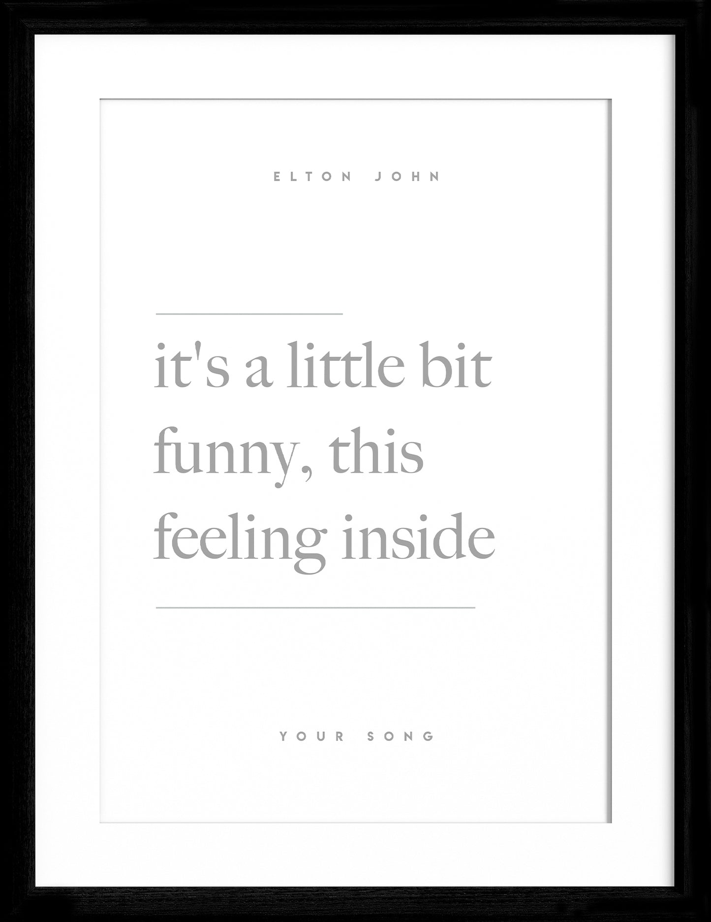 Your Song Lyric Print