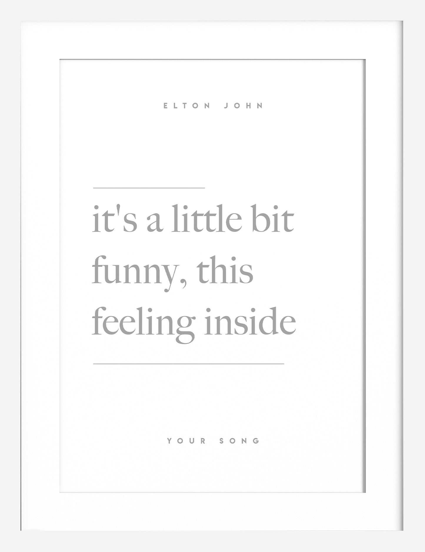 Your Song Lyric Print