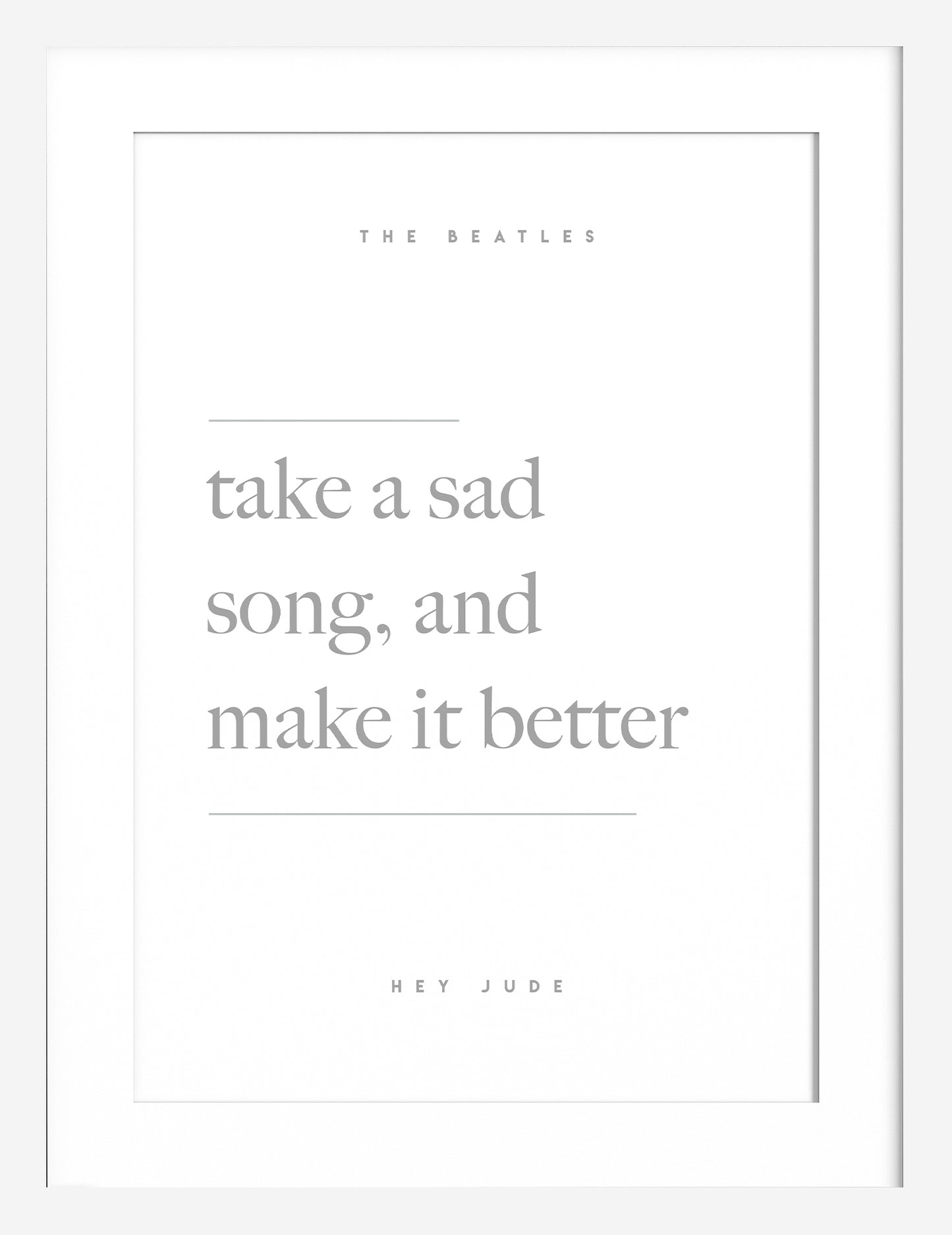 Hey Jude Song Lyric Print