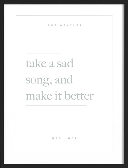 Hey Jude Song Lyric Print