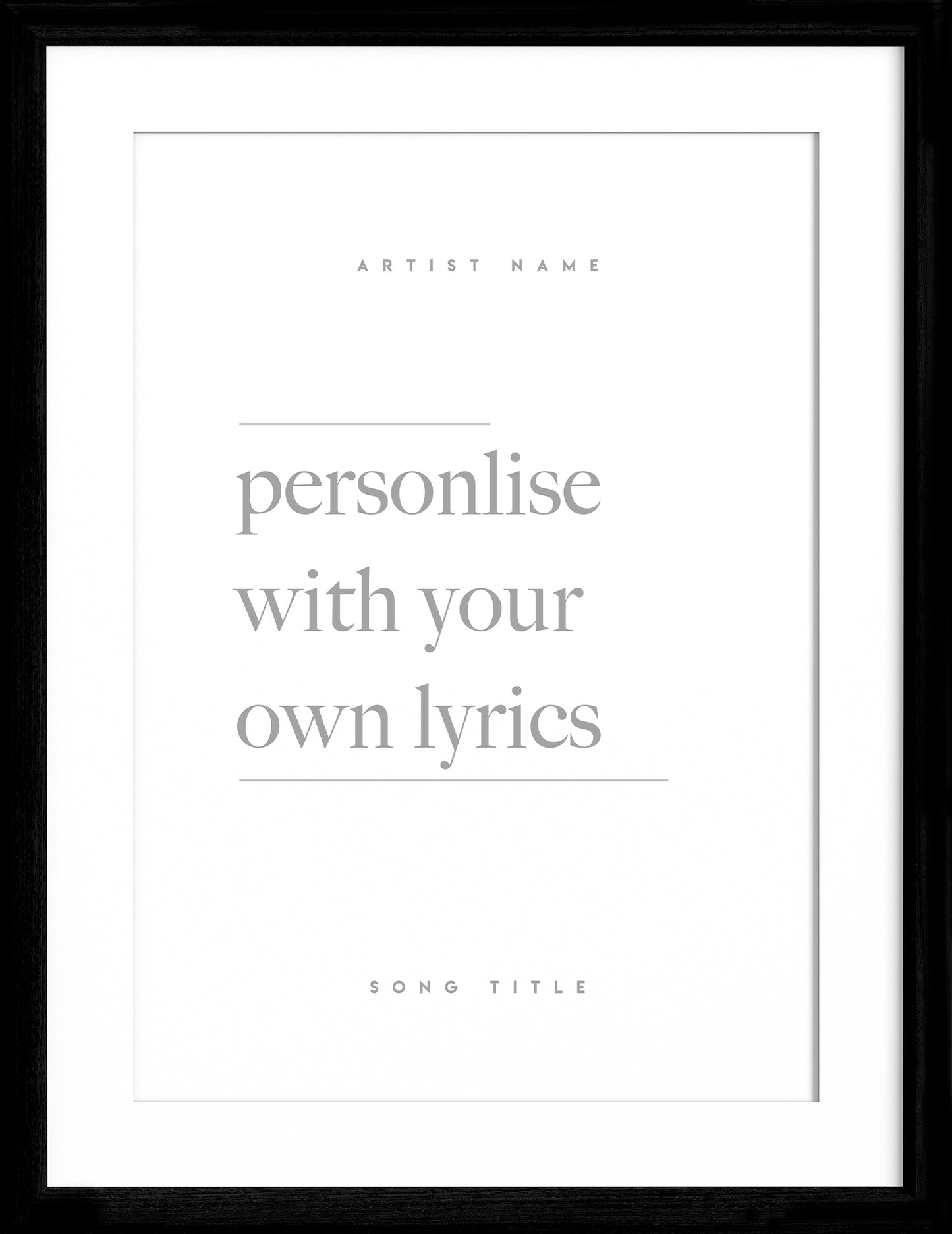 Personalised Lyric Print