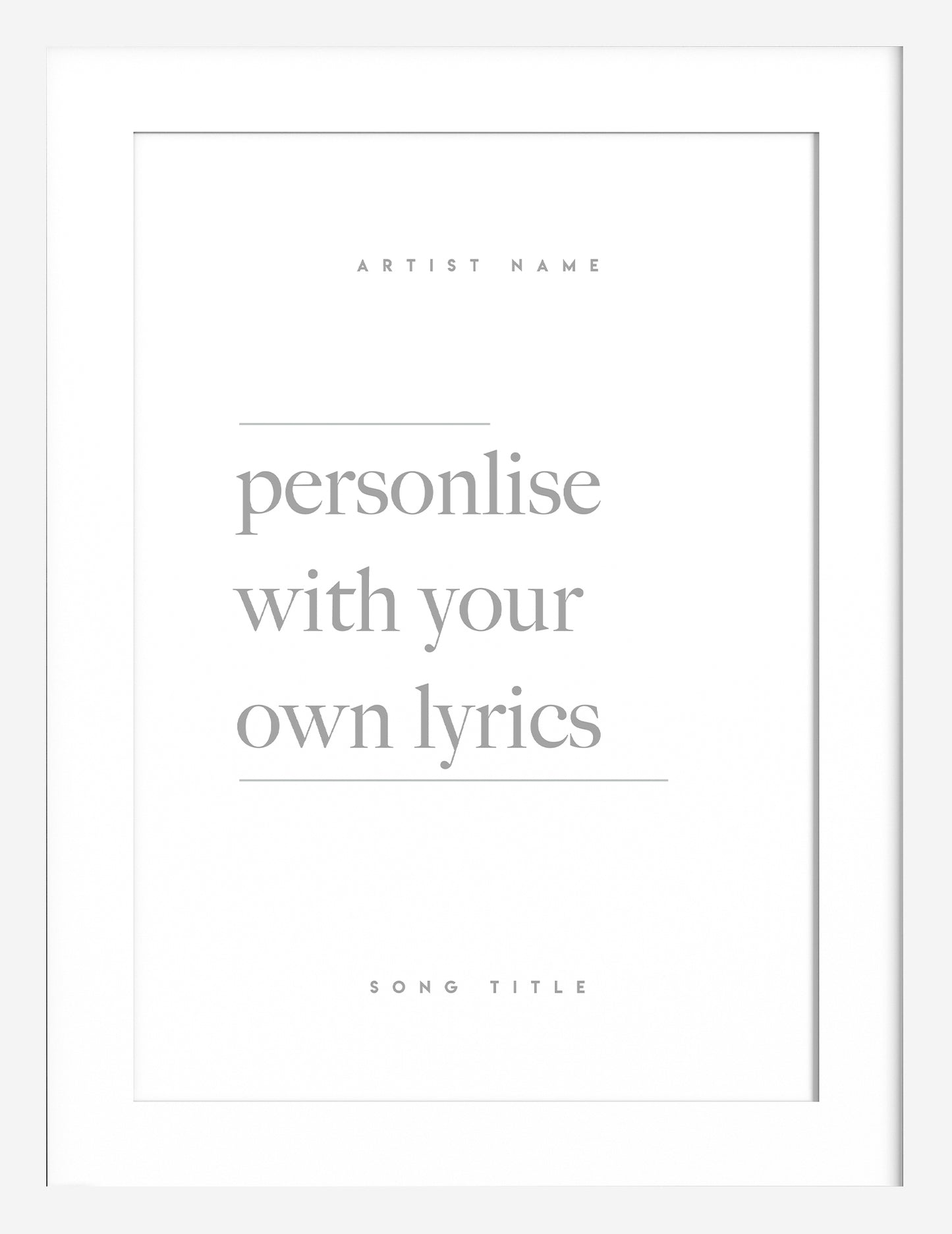 Personalised Lyric Print