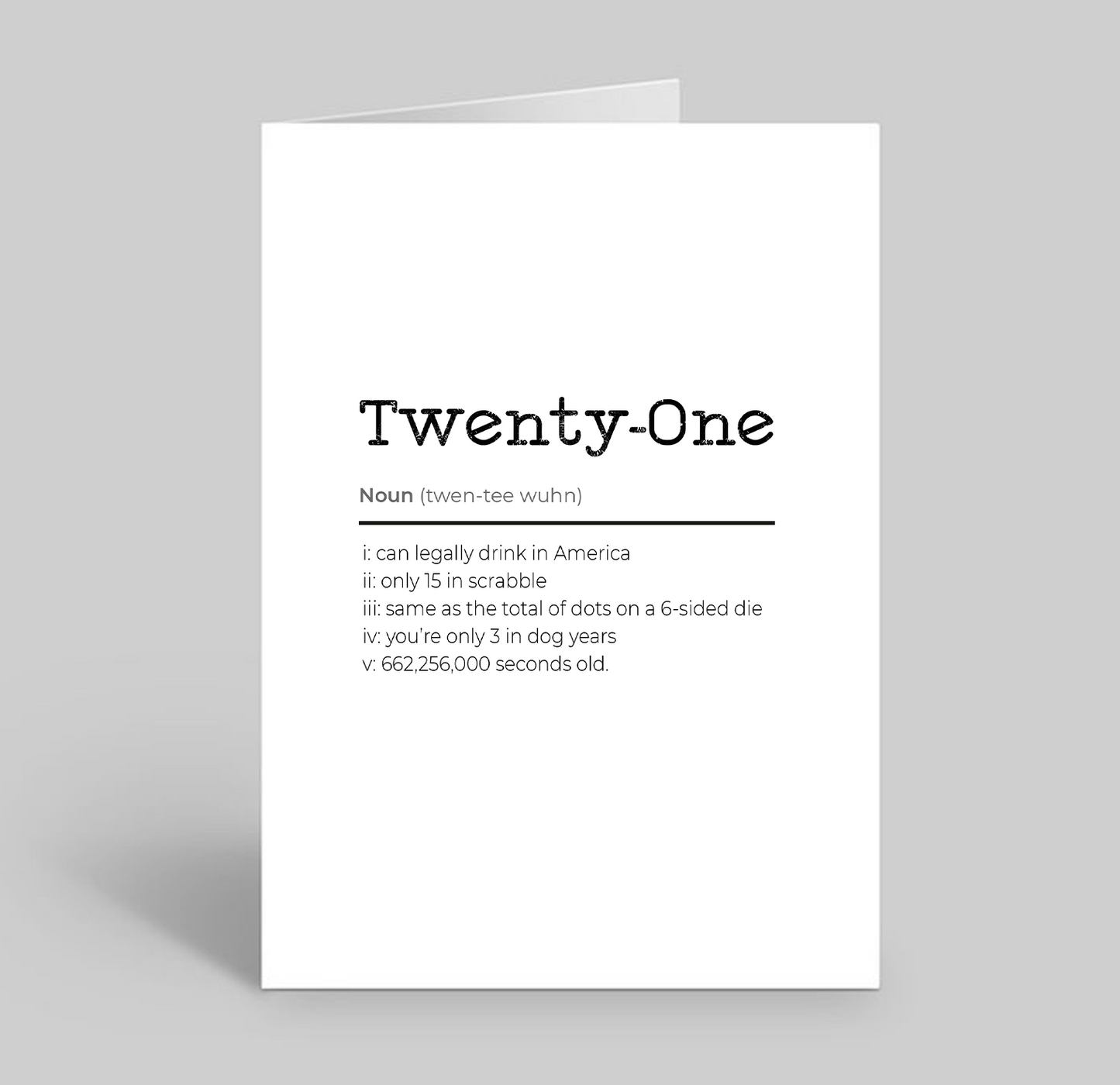 Twenty First Birthday Card