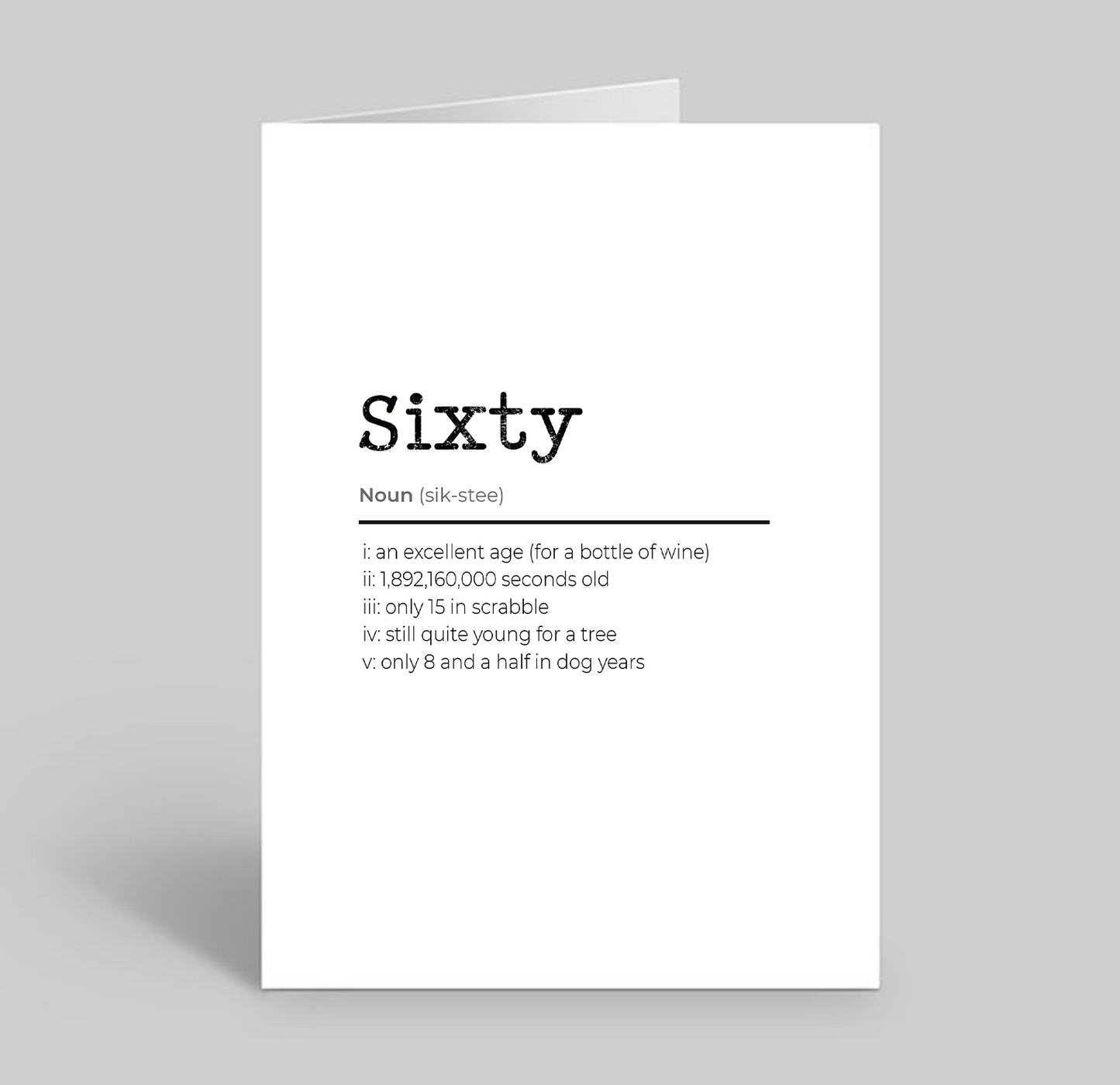 Sixty Definition Card