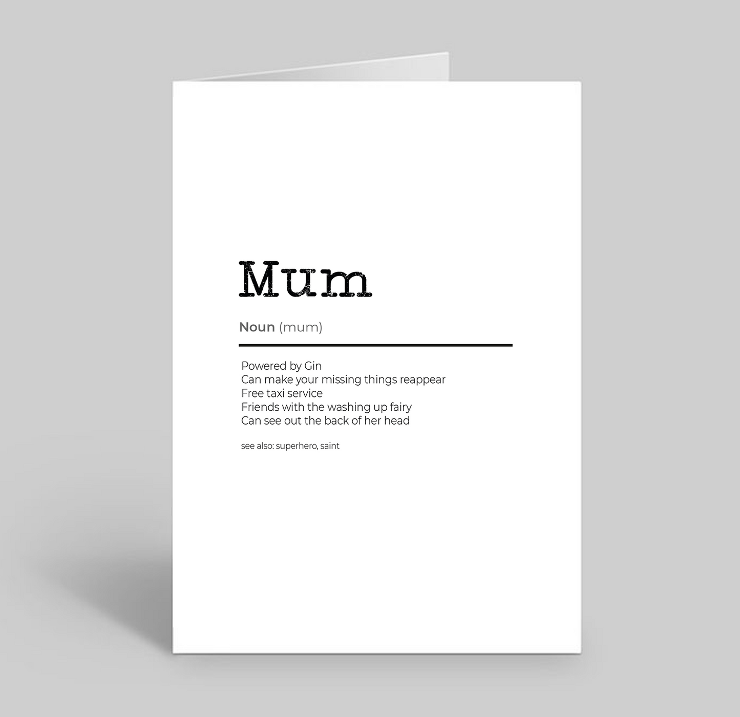 Mum Definition Greetings Card