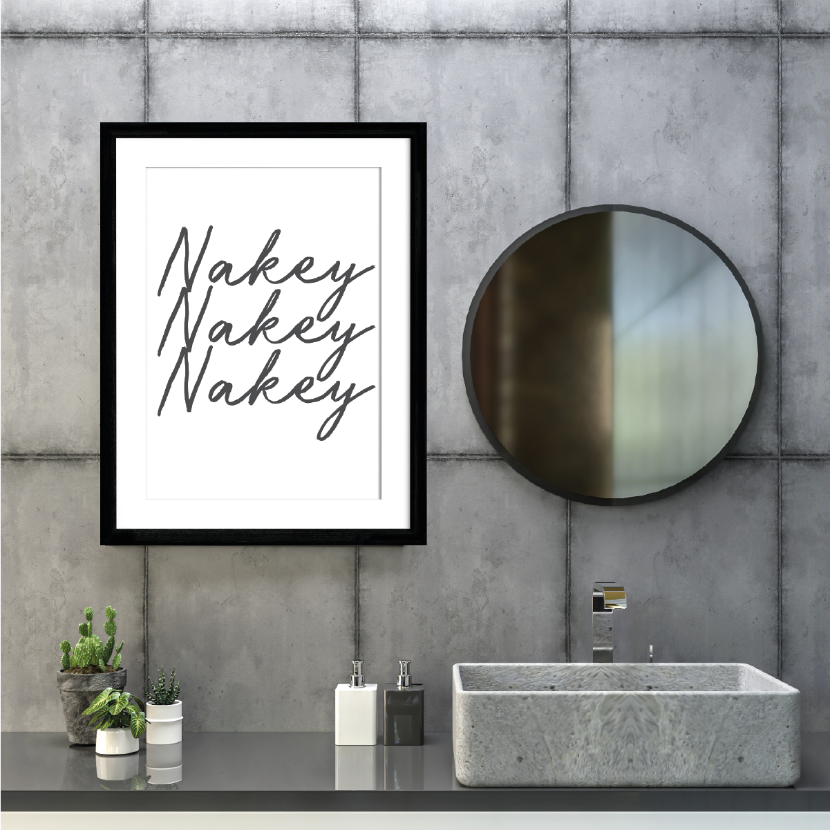 Nakey Nakey Bathroom Print