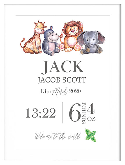 Welcome to the world personalised print