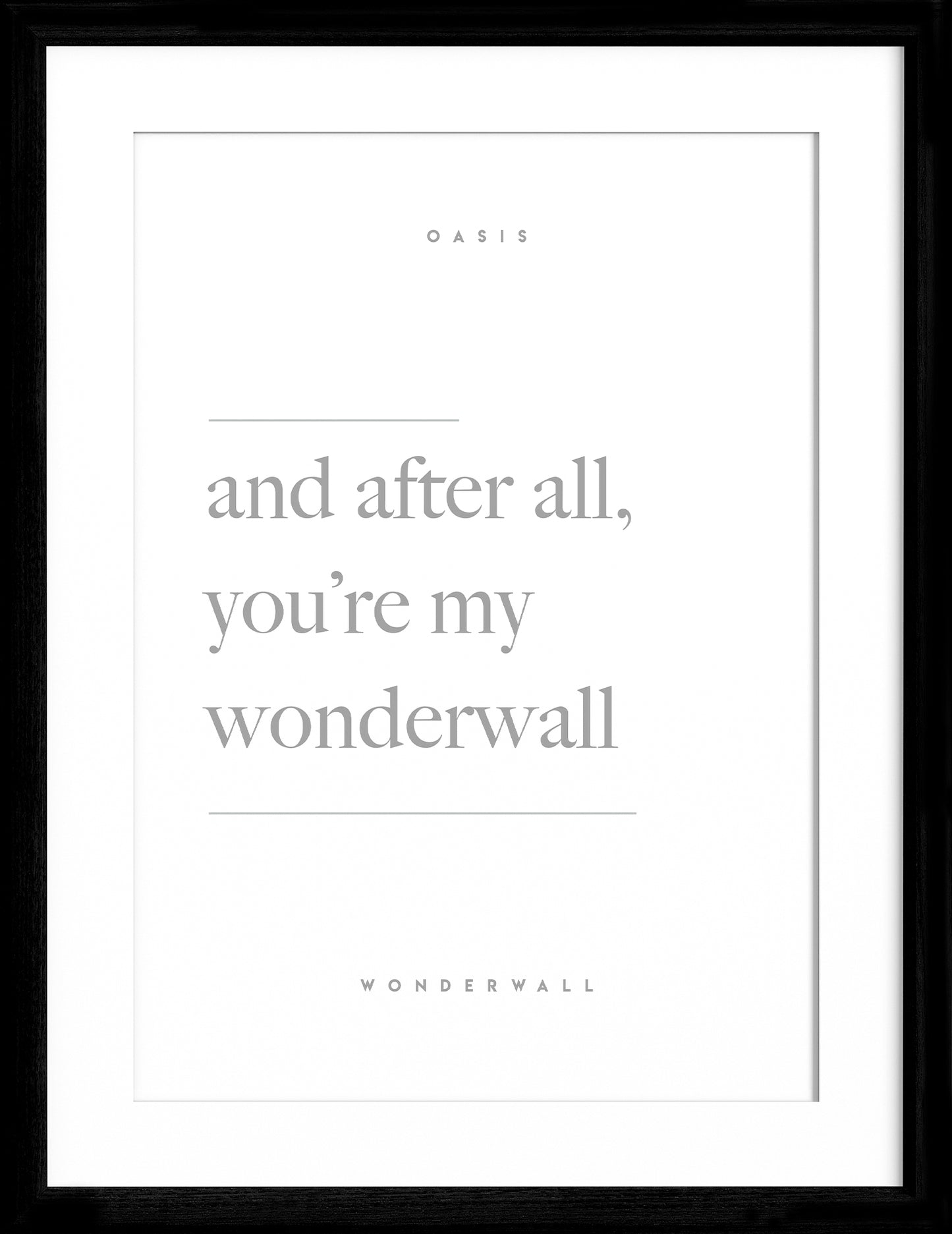 Wonderwall Song Lyric Print