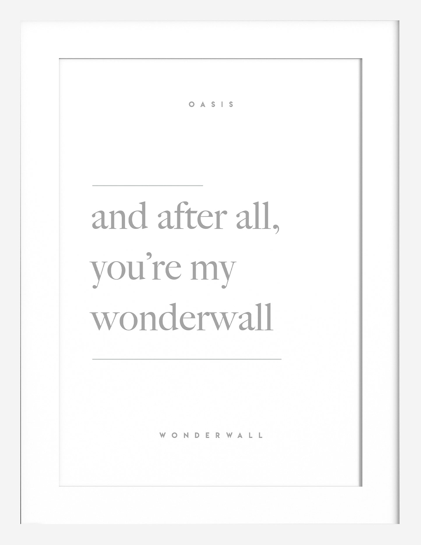 Wonderwall Song Lyric Print