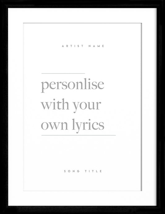 Personalised Lyric Print